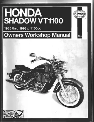 1985-1998 Honda Shadow VT 1100 owner´s workshop manual Preview image 1