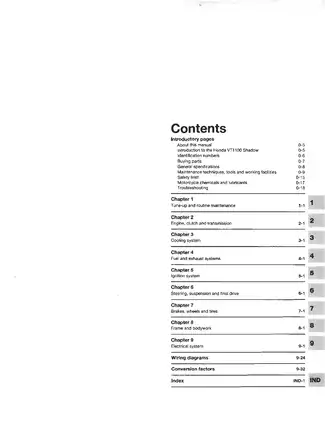 1985-1998 Honda Shadow VT 1100 owner´s workshop manual Preview image 4