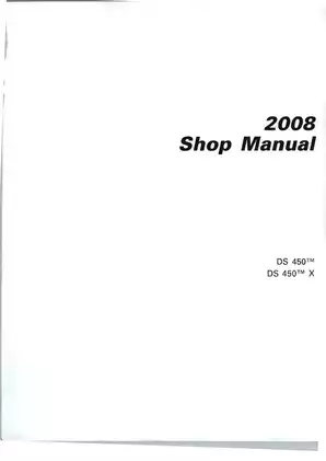 2008 Can-Am DS 450, DS 450X shop manual Preview image 1