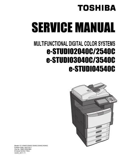 Preview: Toshiba e-STUDIO2040C/2540C/3040C/3540C/4540C Service Manual 2011 (P/N SME100003B0)