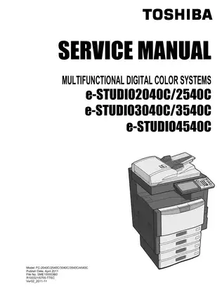 Toshiba e-STUDIO2040C/2540C/3040C/3540C/4540C Service Manual