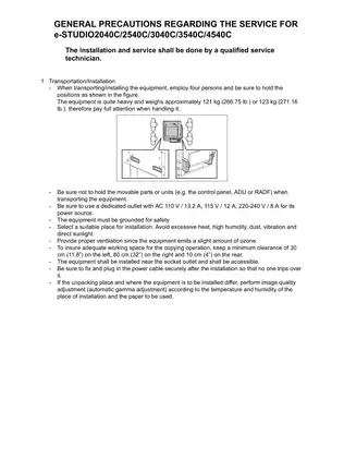 Toshiba e-studio 2040C 2540C 3040C 3540C 4540C multifunction printers (MFP) service guide Preview image 3