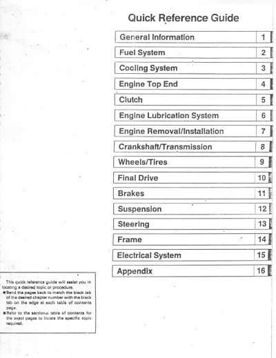 Preview: 1997 Kawasaki ZXR 250 (ZX250-C6) OEM Service Manual