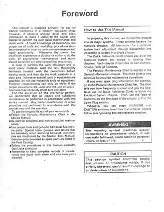 Kawasaki ZXR 250 Motorcycle Service Manual - Comprehensive Guide Preview image 4