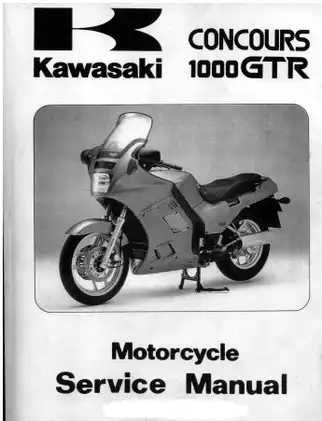 Kawasaki Concours 1000GTR Motorcycle Service Manual (1986-2000)