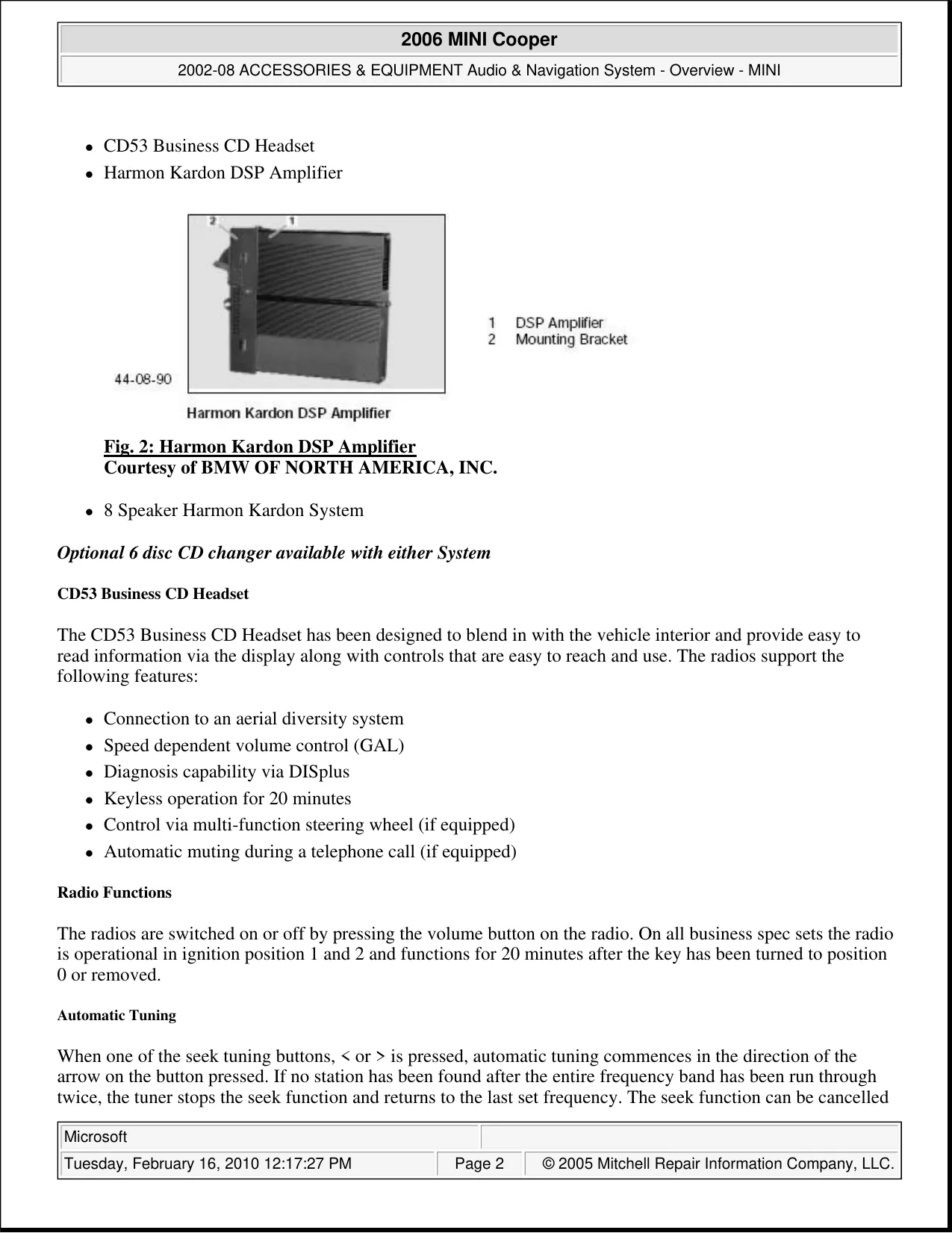 2002-2006 BMW Mini Cooper Audio & Navigation System Preview image 2