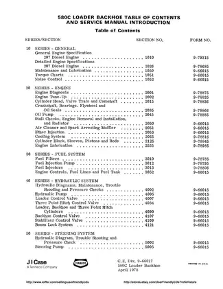 1975-1980 J.I. Case 580C, 580CK C backhoe loader manual Preview image 2