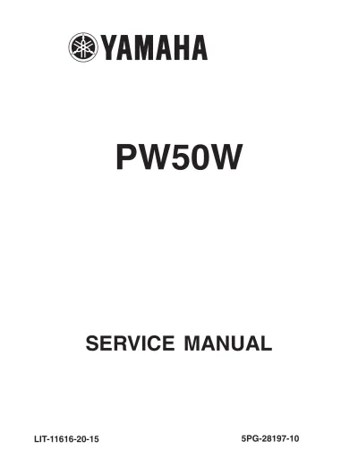 Preview: Yamaha PW50W Minibike 2007–2012 OEM Service Manual  (P/N LIT-11616-20–15)