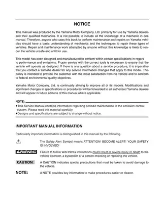 Yamaha PW50W Service Manual (2006 Edition) Preview image 4