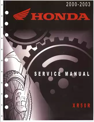 Comprehensive Service Manual for Honda XR50R (2000-2003)
