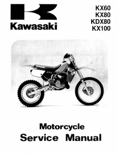 Preview: 1988–2002 Kawasaki KX Series KX60, KX80, KDX80, KX100 Factory Service Manual (P/N 99924-1094-07)