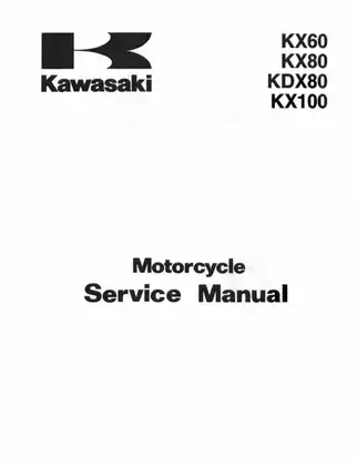 Kawasaki KX Series Motorcycle Service Manual (KX60, KX80, KDX80) Preview image 5