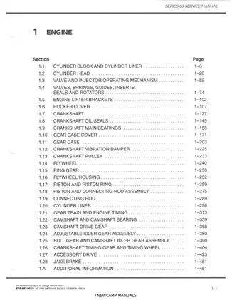 Detroit Diesel Series 60 Engine Service Manual (1996) Preview image 2