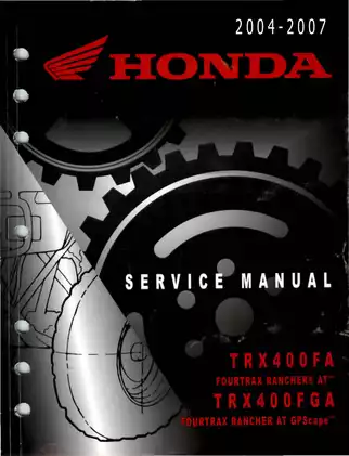 Honda TRX400FA & TRX400FGA Service Manual - Comprehensive Guide for Maintenance and Repair