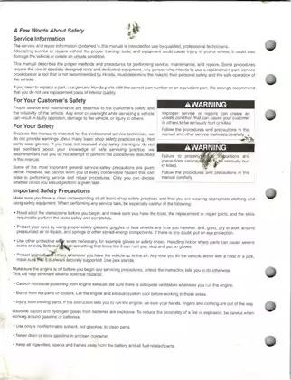 Honda TRX400FA & TRX400FGA Service Manual - Comprehensive Guide for Maintenance and Repair Preview image 2
