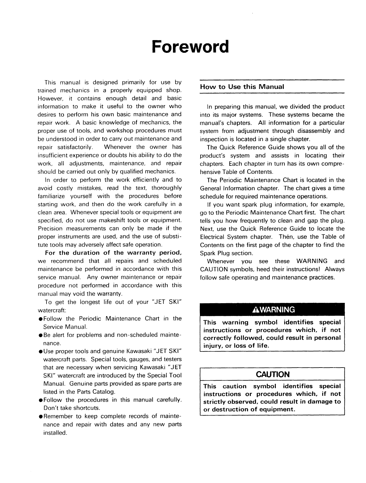 1996-2002 Kawasaki 1100 ZXi Jet Ski service manual Preview image 5