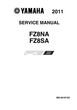 Yamaha FZ8 Service Manual - Complete Maintenance & Repair Guide (2011) Preview image 1
