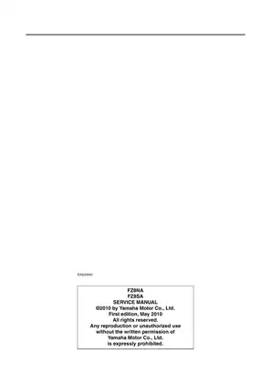 Yamaha FZ8 Service Manual - Complete Maintenance & Repair Guide (2011) Preview image 2