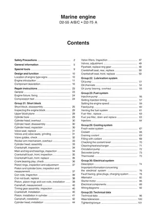 Volvo Penta D2-55 & D2-75 Marine Engine Service Manual Preview image 3
