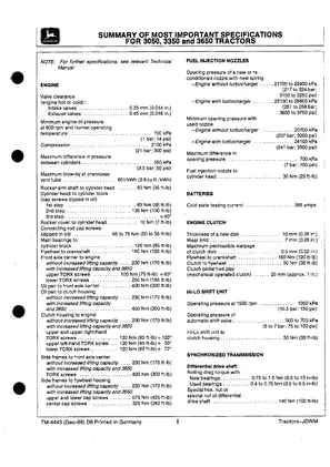 John Deere 3050, 3350 & 3650 Tractor Technical Manual - TM4443 Preview image 2