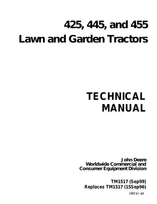 Manual for John Deere 425, 445, 455 Preview image 1