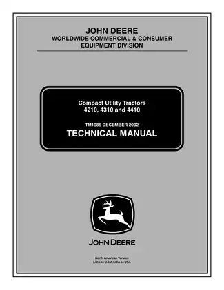 John Deere 4210, 4310, 4410 tractor repair manual Preview image 1