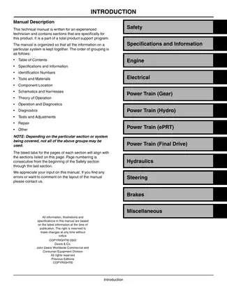 John Deere Compact Utility Tractors TM1985 Service Manual (4210, 4310, 4410) Preview image 3