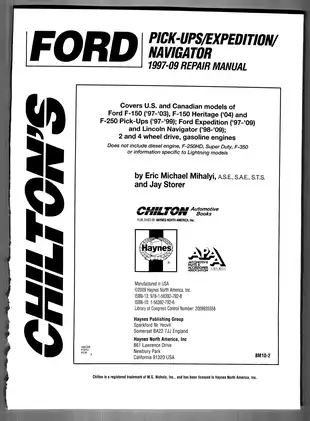 1997-2009 Ford F 150, F 250, Expedition, Navigator repair manual