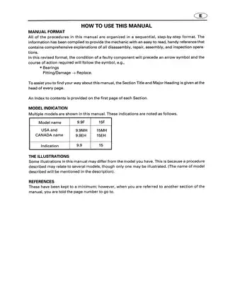 1996-2006 Yamaha Marine 9.9 hp, 15U outboard motor service manual Preview image 3