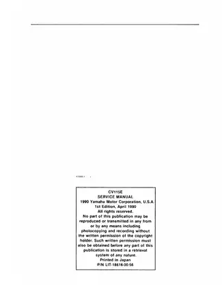 Yamaha CV115E Outboard Motor Service Manual - Comprehensive Guide for Maintenance and Repair Preview image 2