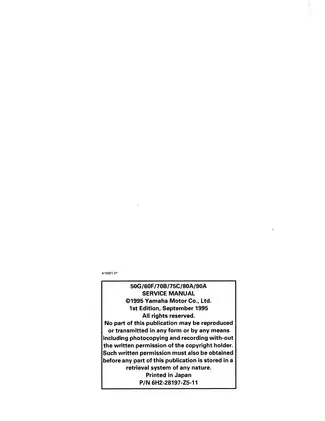 Yamaha 50-90HP Outboard Service Manual (1995 Edition) Preview image 2