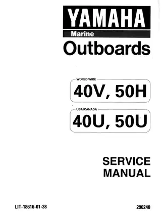 Yamaha F50TR/T50TR Outboard Motor Service Manual