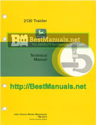 John Deere 2130 Tractor Technical Manual (TM-4272)