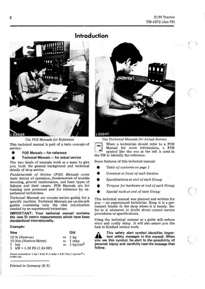 John Deere 2130 Tractor Technical Manual (TM-4272) Preview image 4