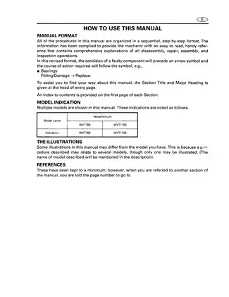 1995-1998 Yamaha WaveVenture 700, 760, 1100 manual Preview image 1