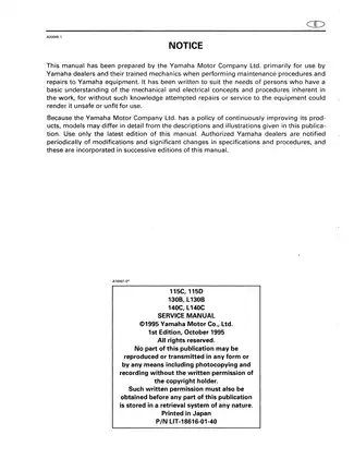 Yamaha Outboard Service Manual - Comprehensive Guide to Service and Repair Preview image 2