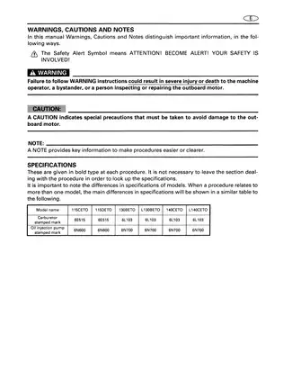 Yamaha marine outboard motor 115U, S115U, P115U, 130U, S130U, L130U service manual Preview image 4