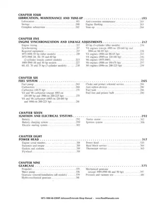 1973-1990 48-235HP Johnson/Evinrude Shop Manual Preview image 3