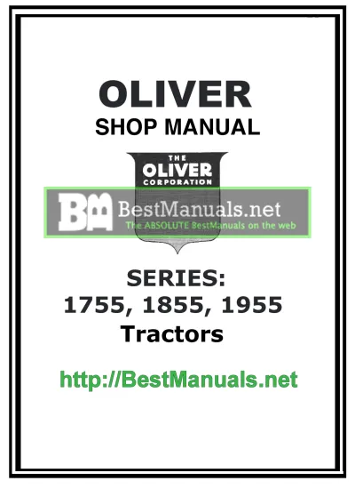 Preview: Oliver 1755, 1855, 1955 Tractors Service Manual (P/N DL-SM-3)