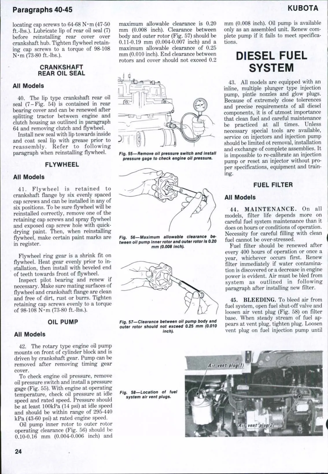 1976-1987 Kubota L185, L235, L245, L275, L285, L295, L305, L345, L355 tractor manual