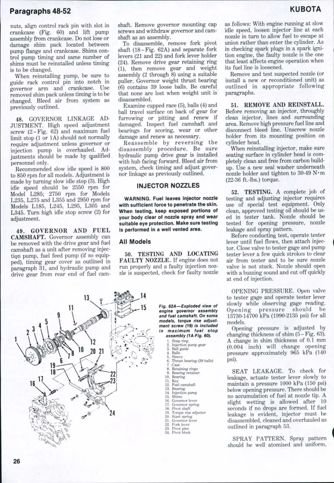 1976-1987 Kubota L185, L235, L245, L275, L285, L295, L305, L345, L355 tractor manual Preview image 3