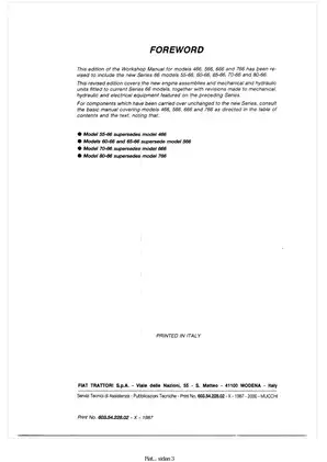 Fiat Trattori 55-66 to 80-66 Workshop Manual - Comprehensive Guide Preview image 3