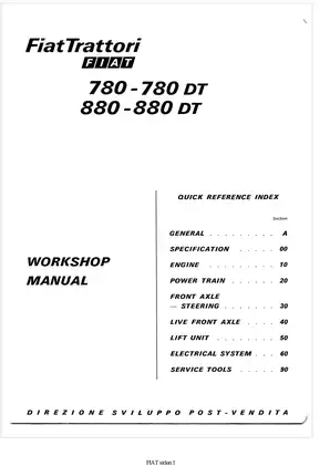 1975-1984 FiatTrattori™ 780, 880, 880 DT tractor workshop manual Preview image 1