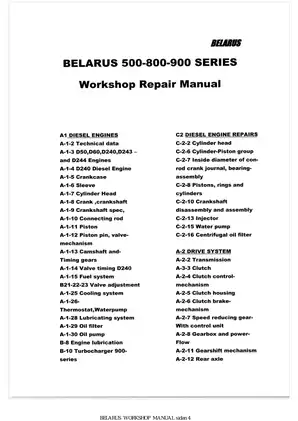 Belarus 900-800-900 Series Workshop Manual - MTZ Models Comprehensive Guide Preview image 4