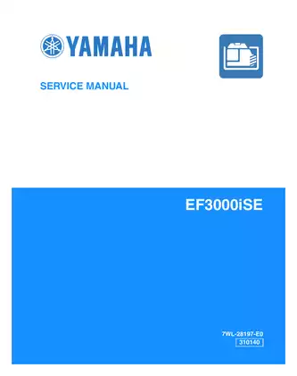 Yamaha Power Generator EF3000iSE service manual Preview image 1