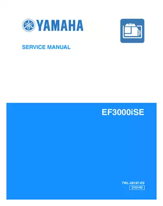 Yamaha Power Generator EF3000iSE service manual