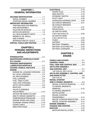 Yamaha Power Generator EF3000iSE service manual Preview image 5