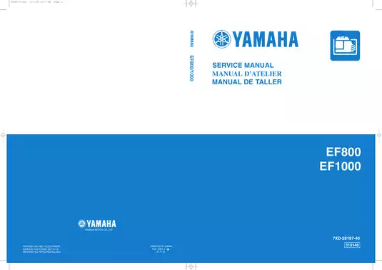 Yamaha Power Generator EF800, EF1000 service manual Preview image 1