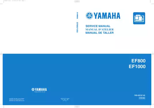 Yamaha Power Generator EF800, EF1000 service manual