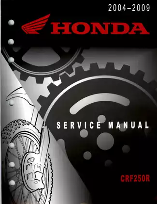 Comprehensive Honda CRF250R Service Manual (2004-2009)